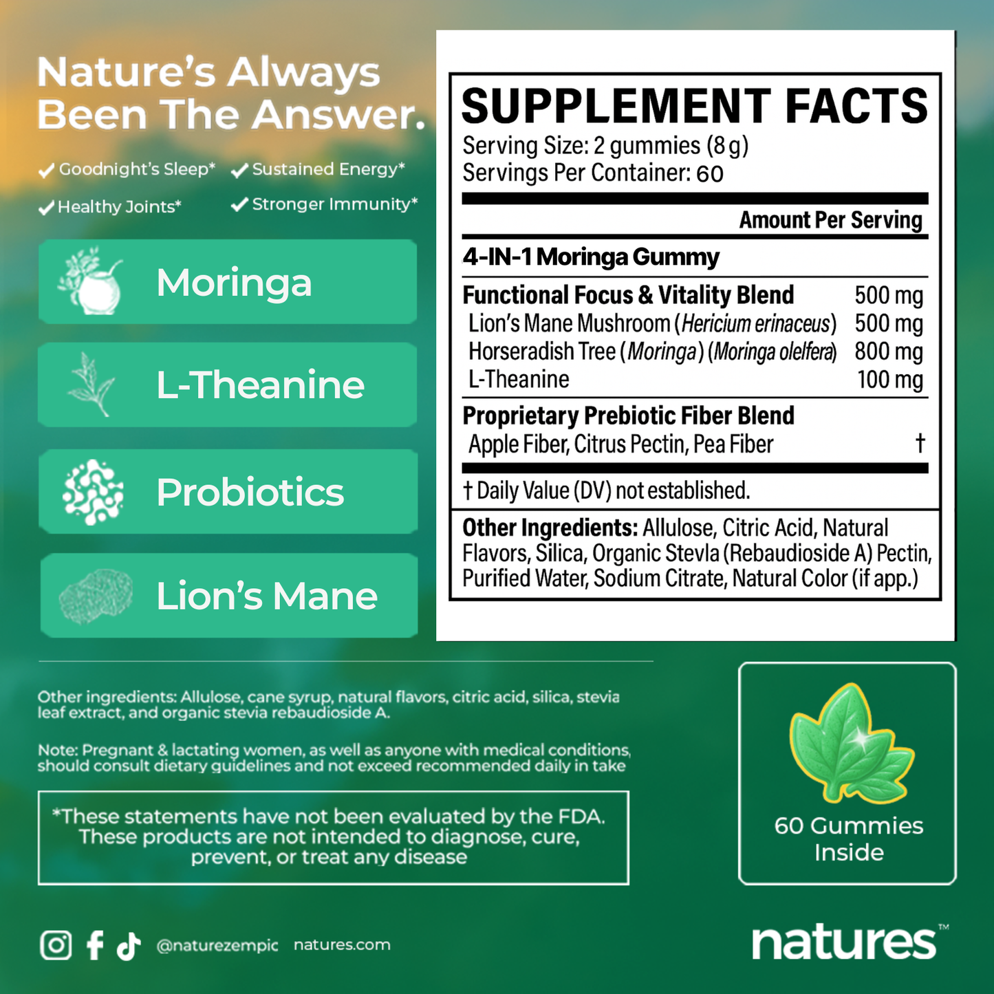 Natures® - 4-in-1 Moringa Gummies