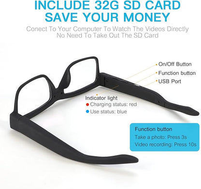 FocusGo 4K Glasses 📸 Dark and Clear Lenses +FREE CASE