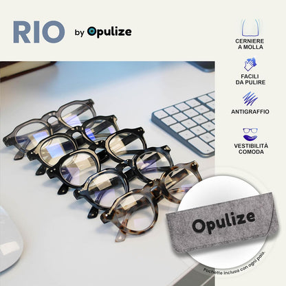 OPULIZE RIO Gafas de lectura con filtro de luz azul